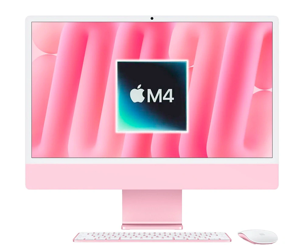 iMac 24" (2024), M4 8CPU/8GPU 16GB/256GB Růžová (Stav A)