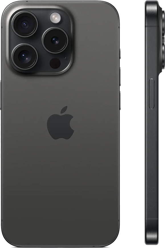 iPhone 15 Pro, 128GB Černý titan (Stav A, Baterie 100 %)